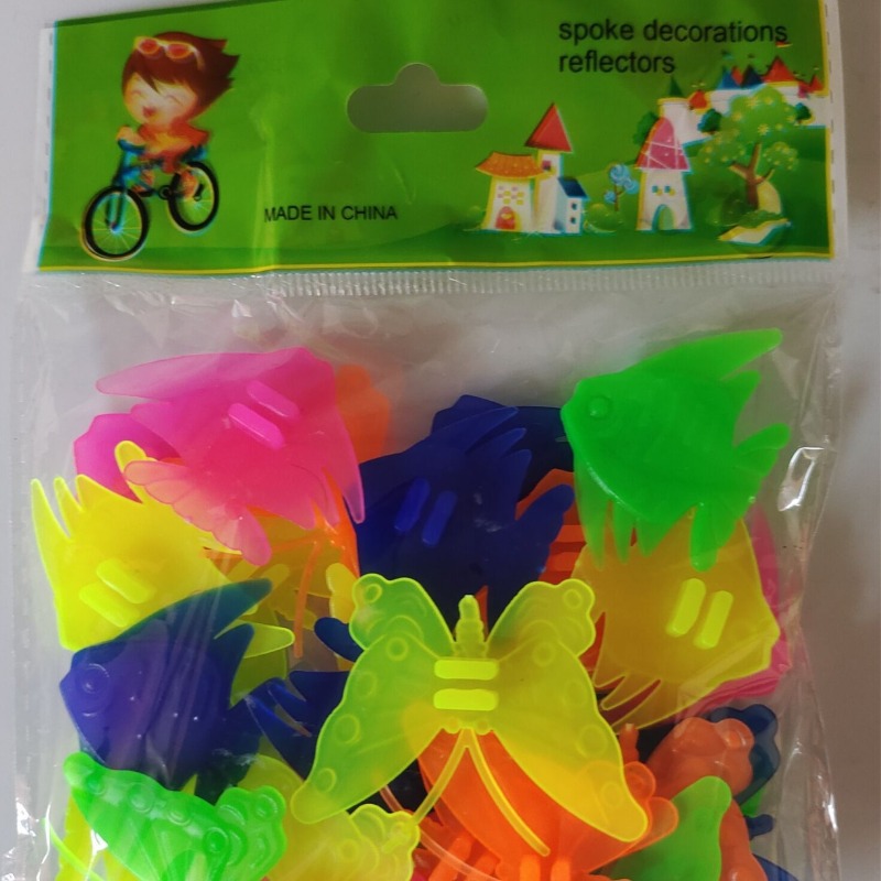 Colorful Bicycle Spoke Beads, And Goldfish Shaped Shiny Plastic Beads, Creative Wheel Decoration Additions For ' Bikes