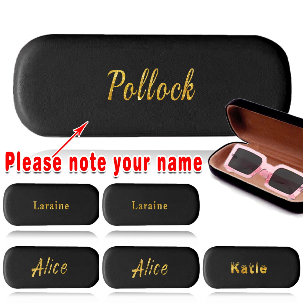 

Personalized Women's Glasses Case - Leather, Custom Name & Diy Pattern, Organizer With Hard Shell Protection, Portable Travel Accessory For Purse Or Pocket