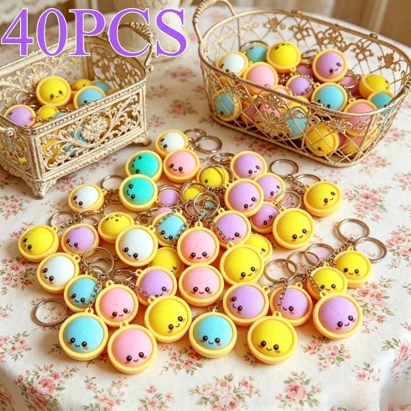 gift for her him 40pcs dumpling bun steamer keychains cute creative key chain gift pack bag filler pendant classroom reward birthday mothers day treasure box random color