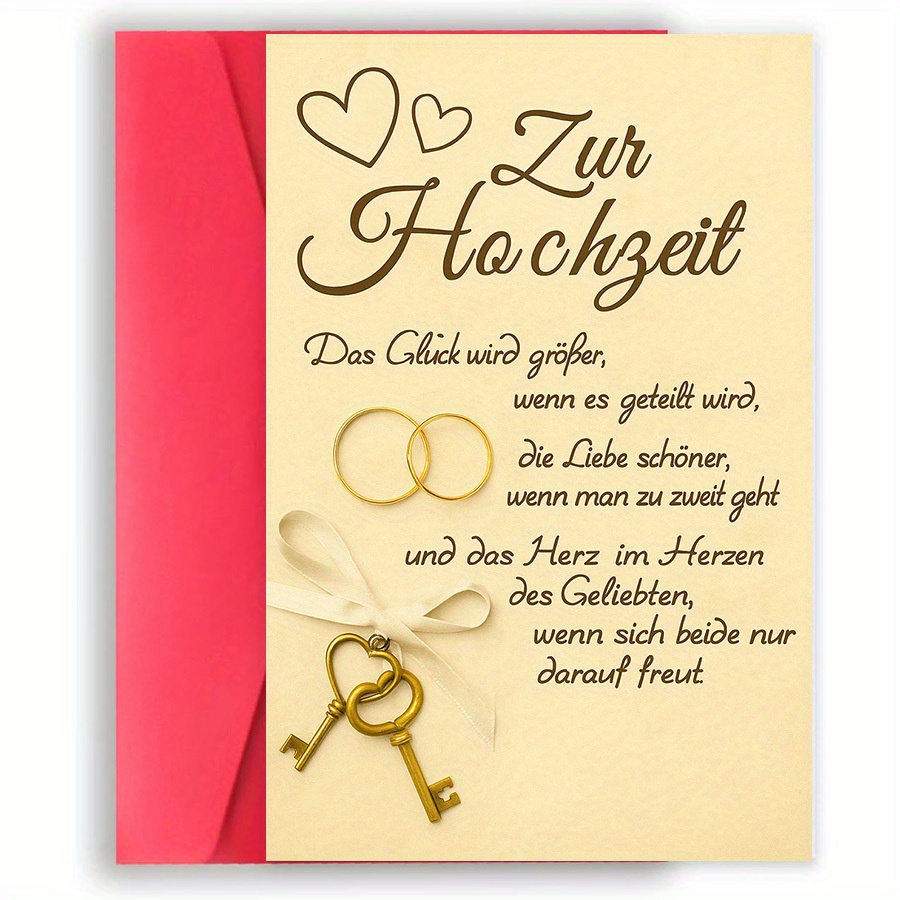 TEMU 1pc Elegant Wedding Card Suitable For & Couples - Romantic Quote Anniversary Or Wedding Gift Card, English Love For , Thoughtful