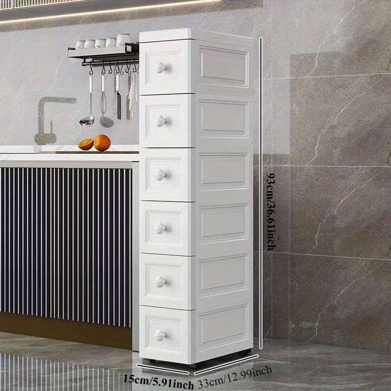 Ultradünner weißer Kosmetik-Organizer mit 4–6 Ebenen und runden Griffen – ideal für Make-up, Badzubehör und Küchenutensilien