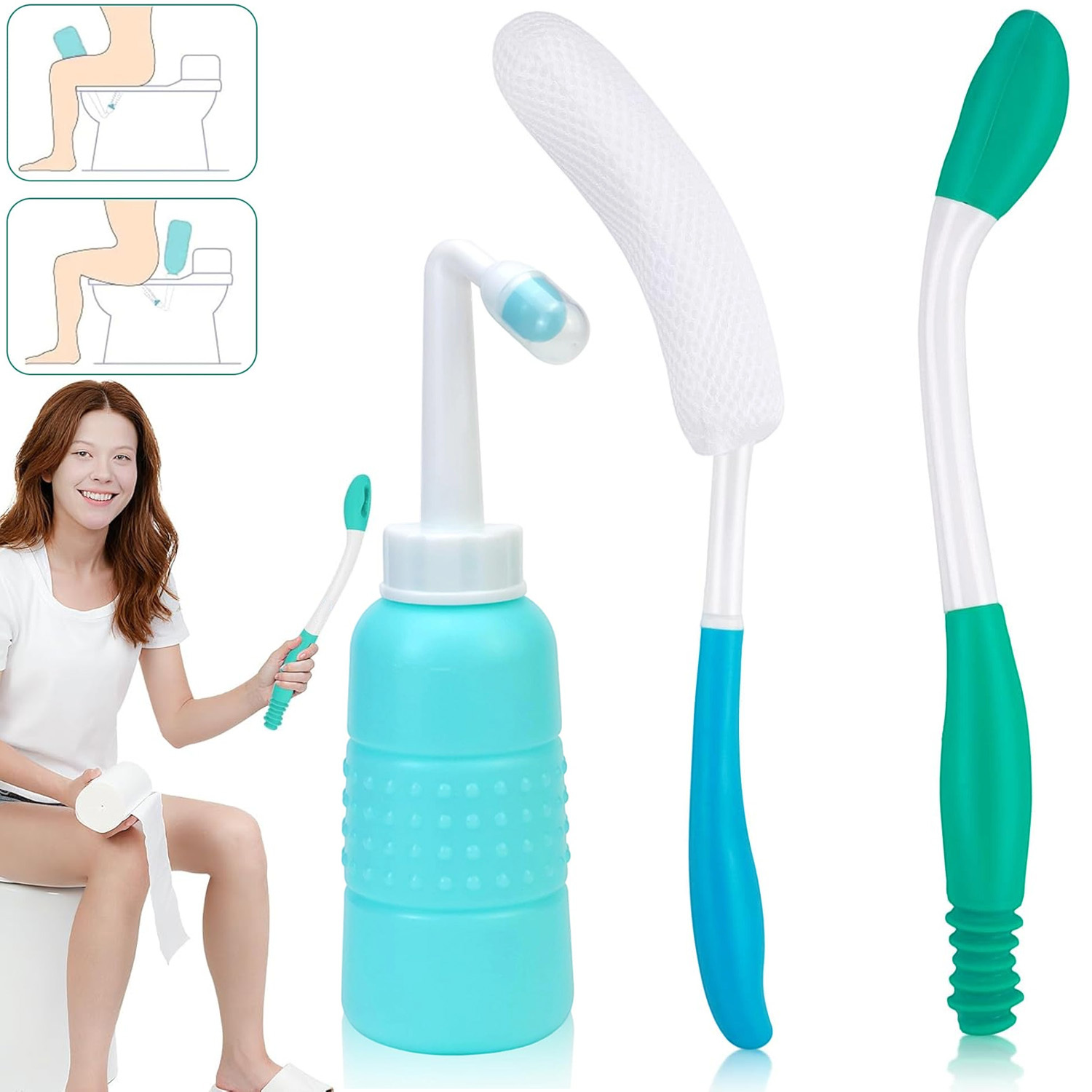 3 Pack Self Wipe Toilet Aid Kit - Portable & Hygienic Bottom Wiper Suitable For Elderly,, Post-surgery Recovery - Cleansing For