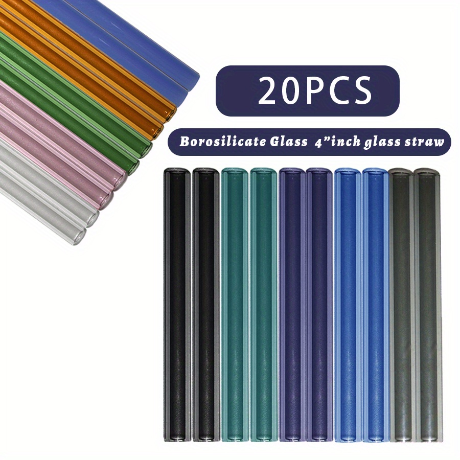 TEMU 20pcs Of Multi-colored Glass Tubes With Thick Walls, Ideal Art, Glass Blowing Supplies, Crafting Materials, Featuring A Smooth End, Precision Cutting, And Durable High-