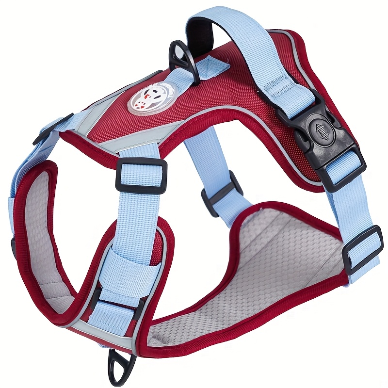 Image of Adjustable Reflective Dog Harness Vest Suitable For Small To Large Dogs, Harness With Handle, Machine Washable Pet Vest For Nighttime , Visibility Gear For Small & Large Breeds