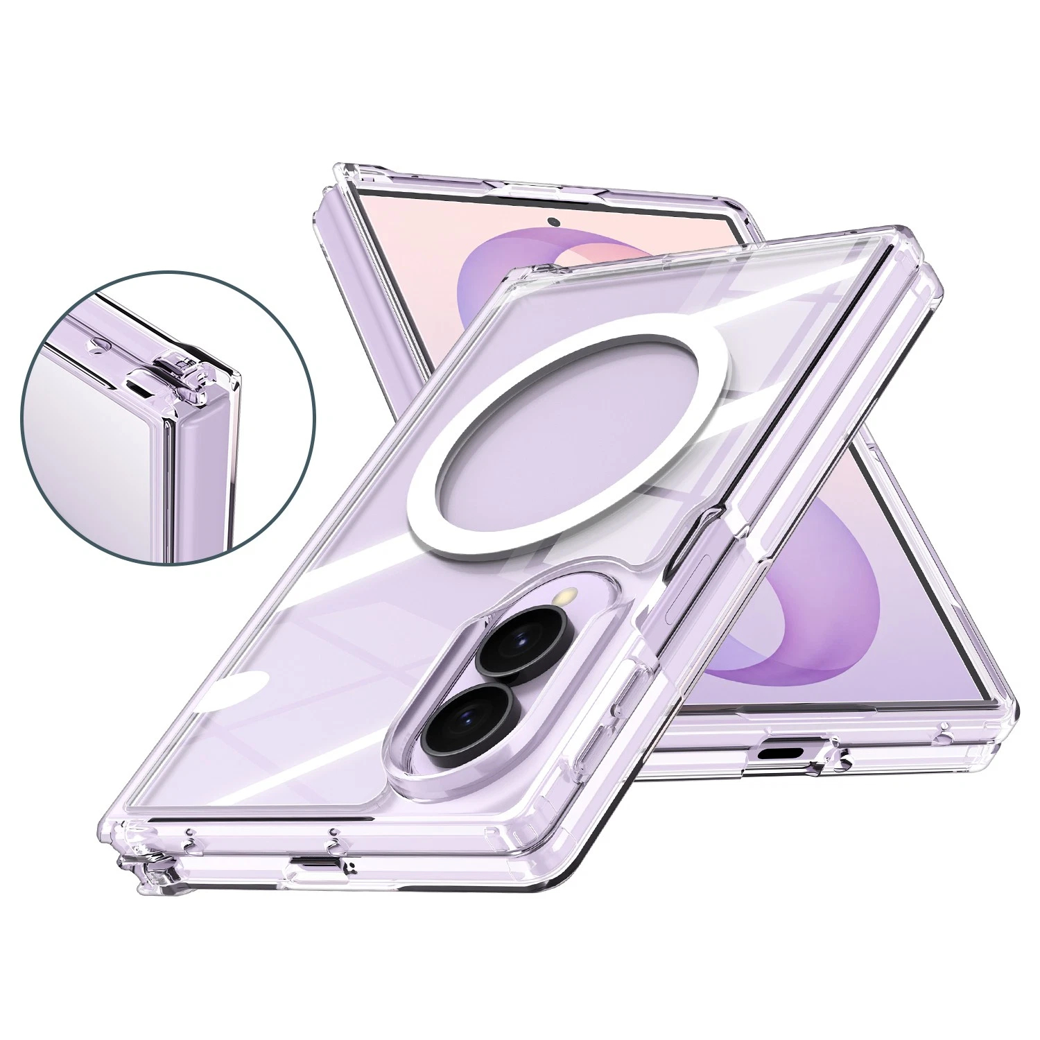 TEMU Phone Case: Case For Designed Suitable For For Galaxy Z Fold 8 Magnetic Case Soft Shockproof Bumper Protective Phone Case