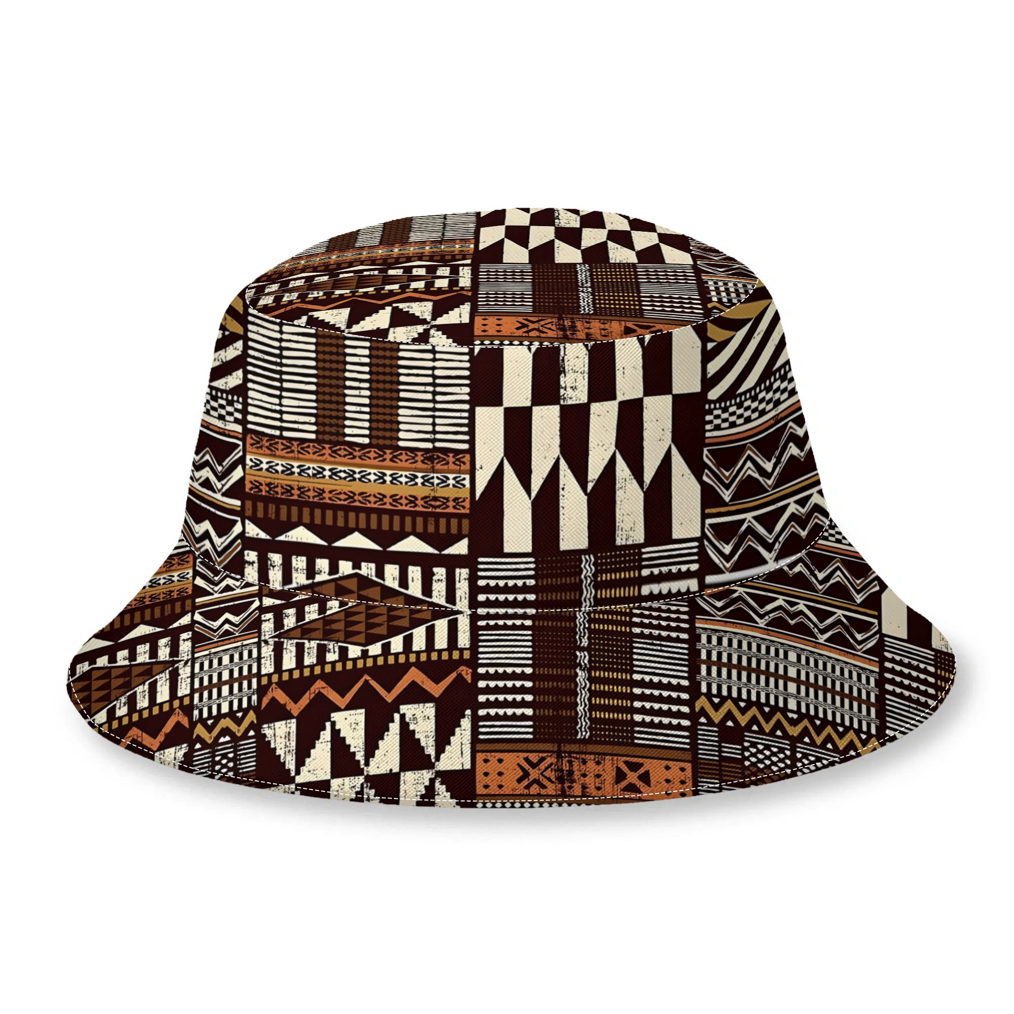 TEMU 2d Print Design Native Tribal African Style Fabric Print Spring Summer Bucket Hat, Men Women Street Casual Bucket Hat