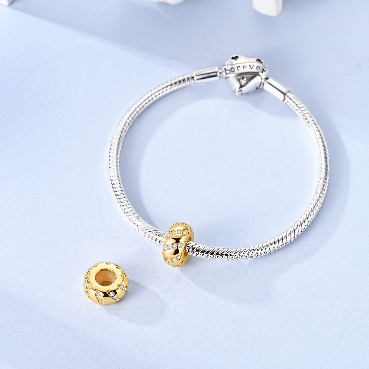 Cubic 18k Gold Plated Bead Style Pendant for DIY