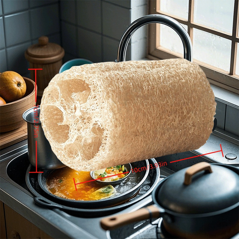 TEMU Feszesítse a bőrt: Természetes loofah zuhanyszivacs, nélkülözhetetlen hámlasztásához.