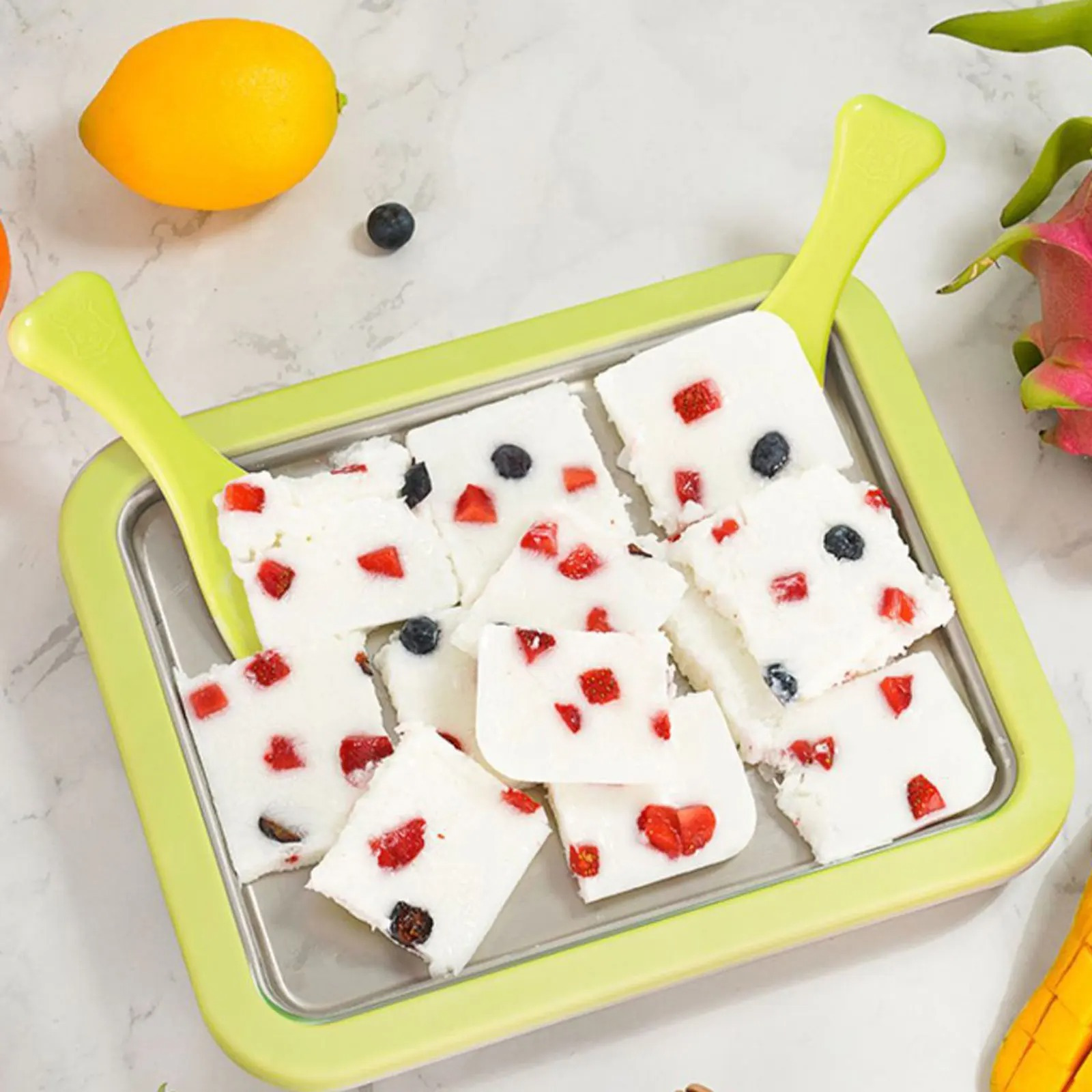 diy ice cream maker yogurt maker machine for homemade rolled cream gelato household ice cream roller pan with 2 spatulas Product details 3