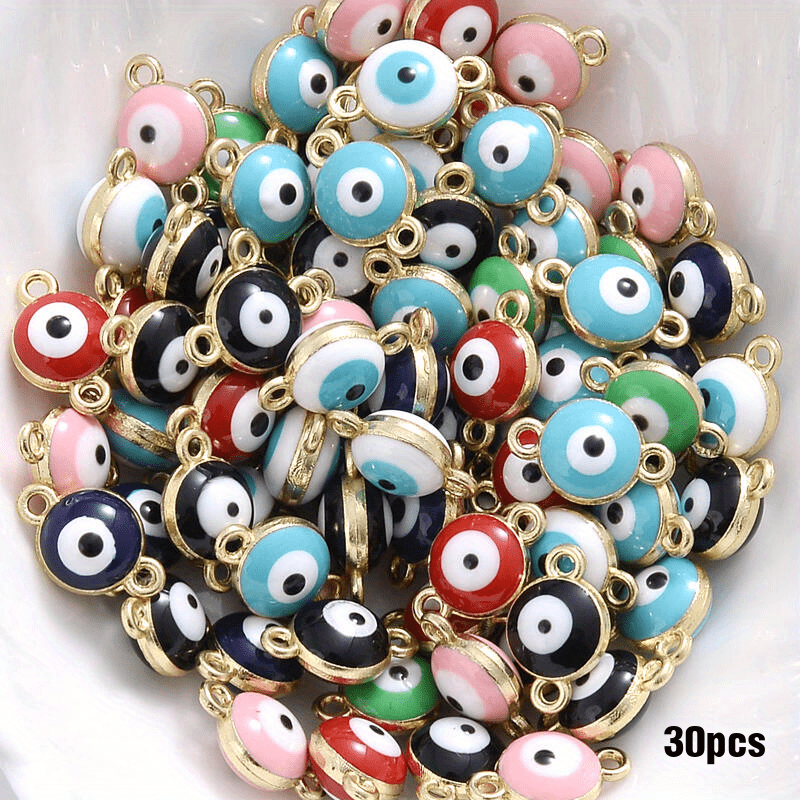 TEMU 30pcs de perles à œil circulaire en alliage de 7X11Mm, pendentif double cercle, boucles d'oreilles, collier, pendentif fait main