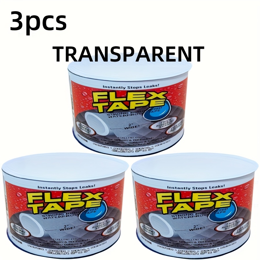 3 rolls of 400 reinforced tape high quality material suitable for indoor and outdoor use ideal for houses rvs roofs pipes and more   in black white   transparent version
