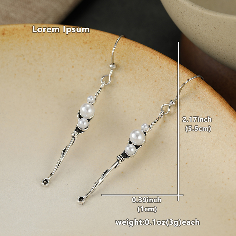 Retro Artistic Silvery Branch Earrings, Unique Gift