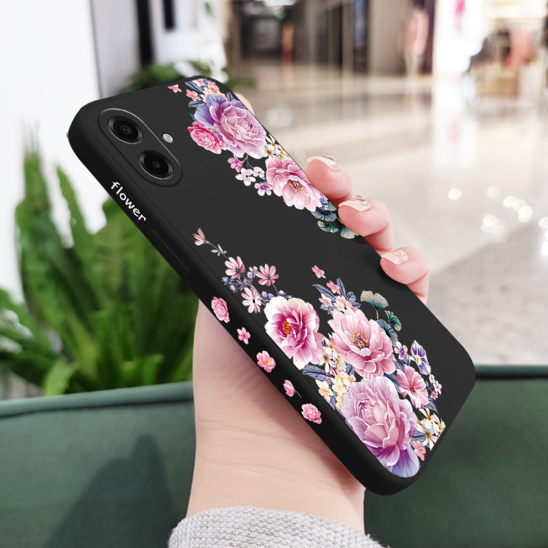 TEMU Phone Case - Soft Shell Peony Satin Phone Case For For Galaxy A17, A07, A57, A37 With Fall Protection