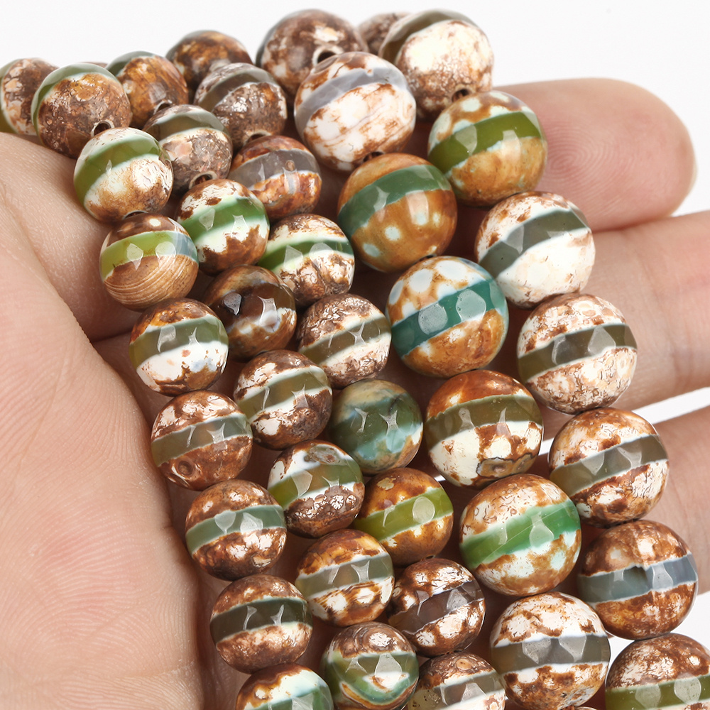 Assorted Green Coffee Agate Beads for Crafting Jewellery