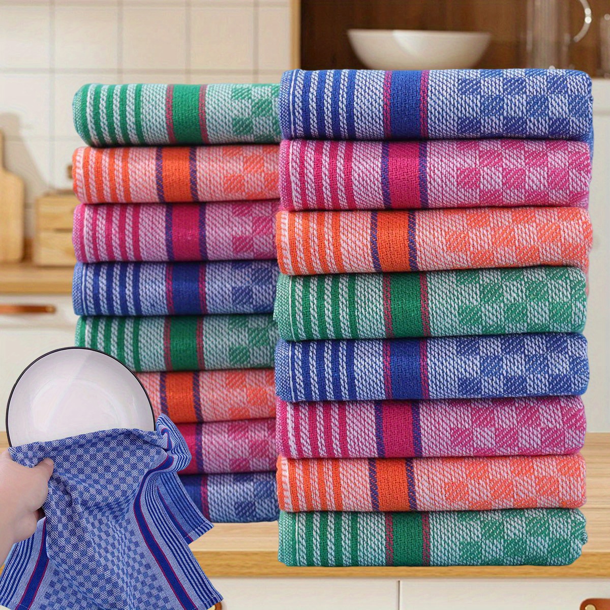 12pcs kitchen dish towel napkin multi color jacquard Temu Ireland