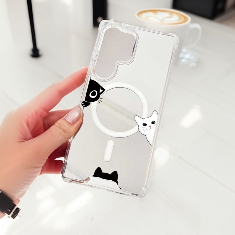 TEMU Phone Case: Magnetic Dual-use High-end Anti-drop Makeup Mirror Phone Case For Galaxy S23/s24/s25/s26/plus/ultra - Ideal Gift For Mother, Family,