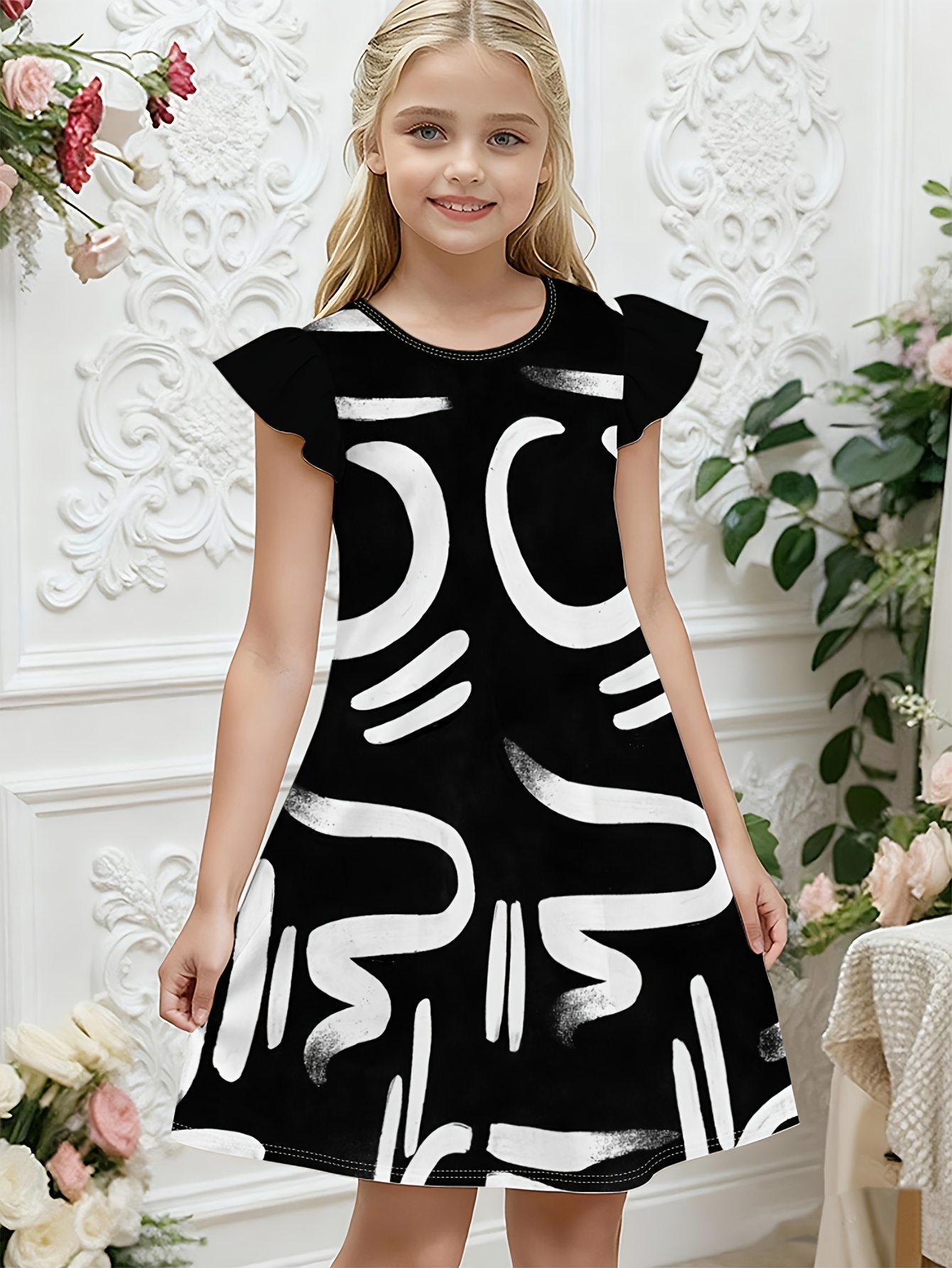 white dress with black pattern Queen of the Polka Dots Maxi Dress - White and Black, Medium | Hazel and Olive main image 0