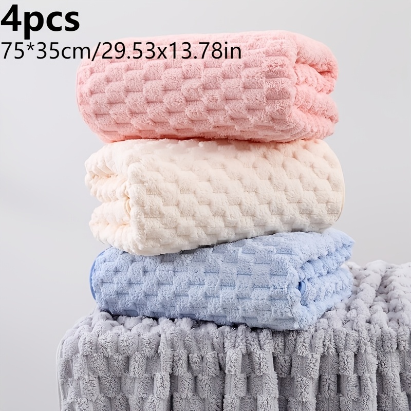 TEMU 4pcs Modern Soft Bath Towels, Absorbent Quick-dry Microfiber Towels, Lightweight Quick-dry Texture Towels, Soft Spa And Towels For Bathroom Use