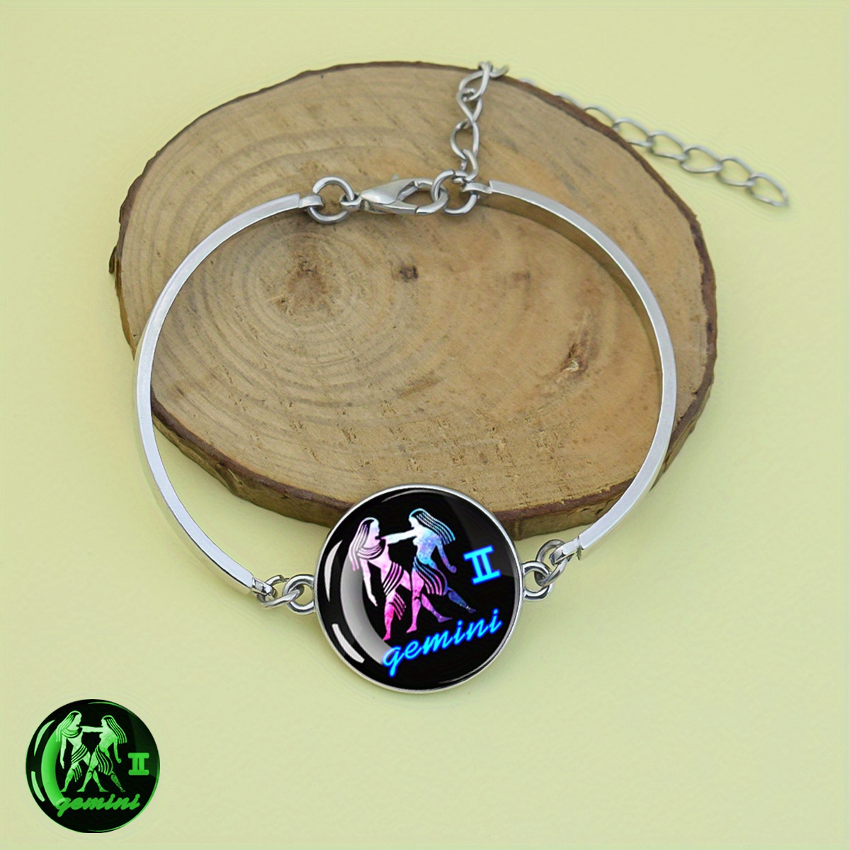 Adjustable Constellation Luminous Glass Charm Bracelet