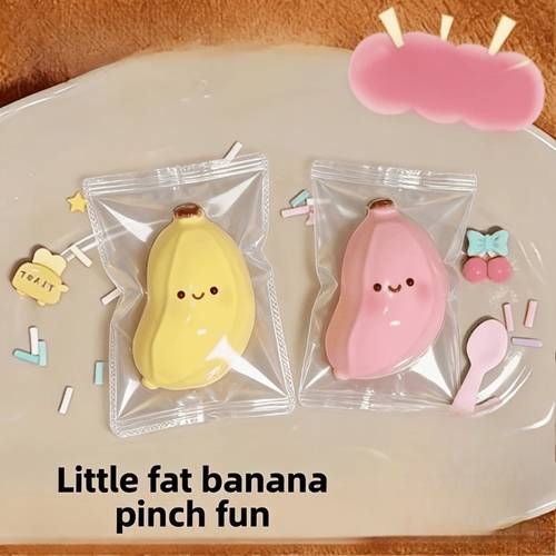 ultra soft chubby banana squeeze toy relax fufu fidget toy relax soft gel material slow rebound squeeze tool desktop ornament party gift christmas present birthday souvenir for kids