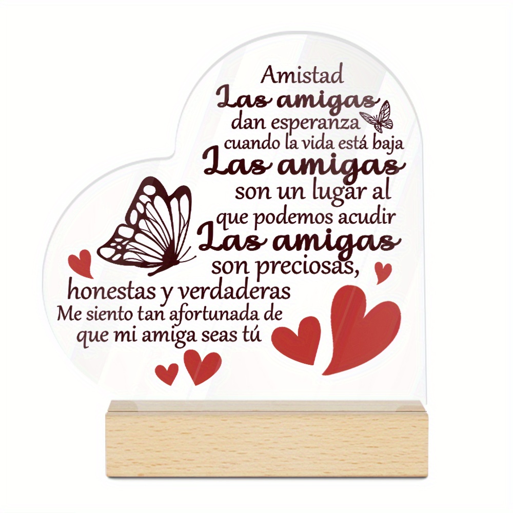 TEMU 2 Letreros planos de acrílico con forma de español con " ", decoración de mesa para dormitorio de estilo , de mesa para fiestas familiares y