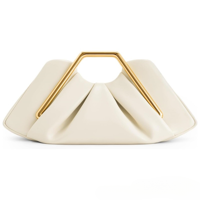 Luxury Elegant Evening Clutch with Magnetic Closure & Fixed Strap - Shiny Solid Color Handbag for Women, Wedding, Party, Formal Events - Burgundy/Black/Light Brown/White - Versatile Bridesmaid Gift & Daily Use Bag, Bridal Handbag, Designer Handbags for Women, Wedding Guest Bag, Bridal Clutch Purses, Dress Purse, Party Accessory, Stylish Purse, Highquality Finish, Sleek Construction, Women's Handbag, Fashion Women