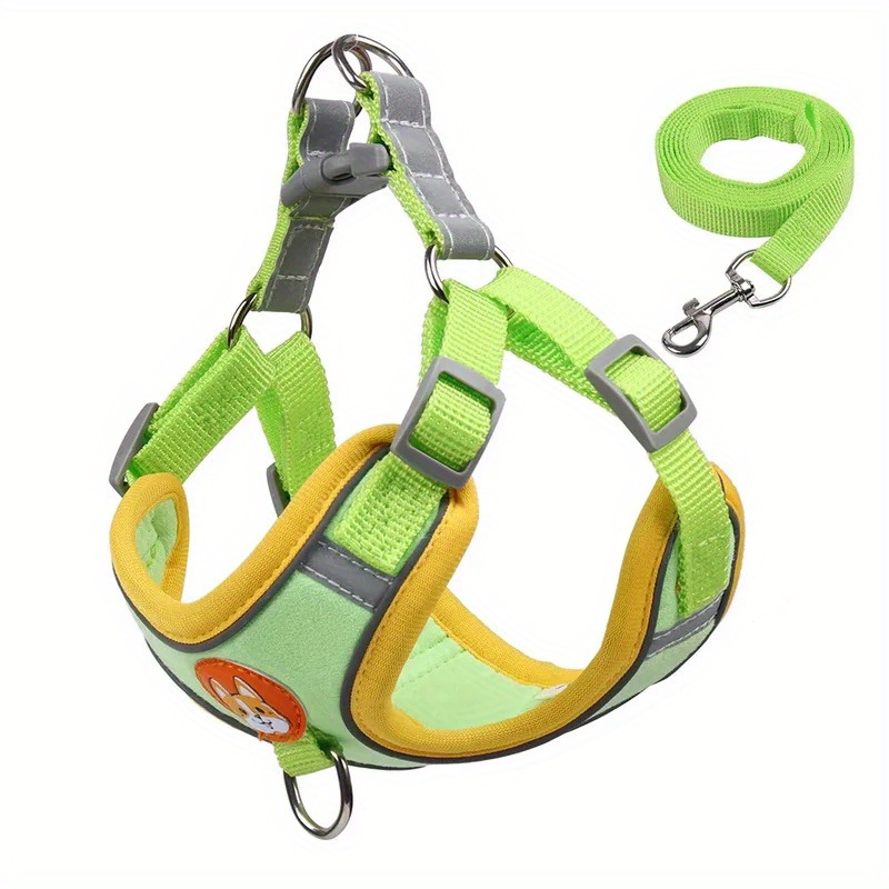 E-shop Verstellbares Hunde Geschirr Leinen Set für kleine mittelgroße Hunde, Geschirr Weste, reflektierende Brustgurte, Haustier Walking Outdoor