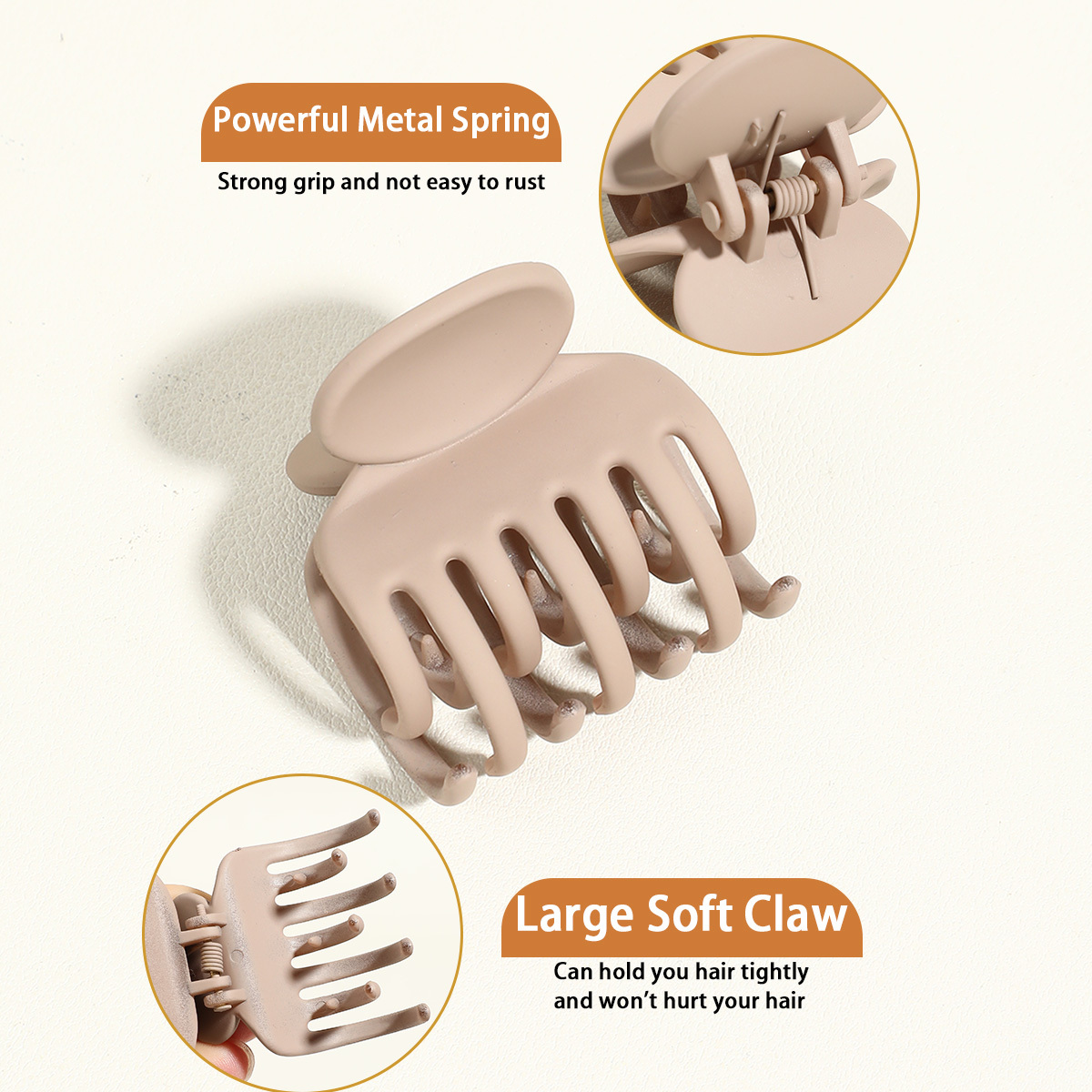 8pcs Non-Slip Strong Hold Matte Hair Claw Clips