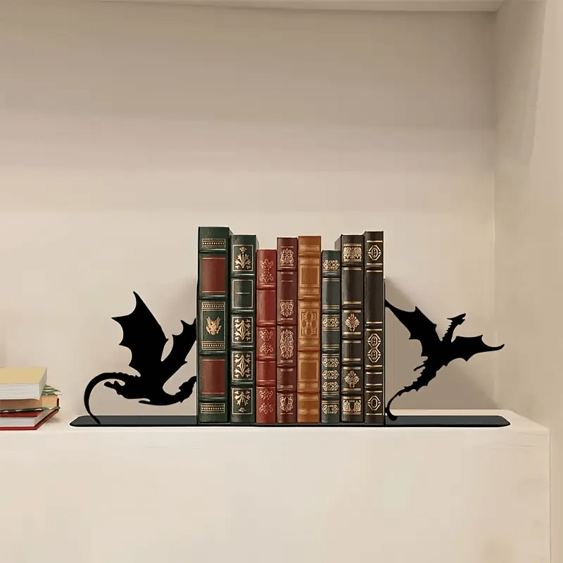 TEMU Serre-livres en métal - Décoration pour - Présentoir à livres - Organisateur de rangement et - Décoration de salle d'étude, Serre-livres