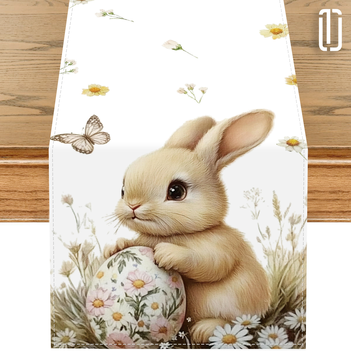 

1pc Rabbit & Table Runner - 13x72 Inch, Polyester, Machine-woven | Easter & Seasonal Holiday Decor | Ideal For Indoor & Outdoor Dining Tables, Rabbit Accessories