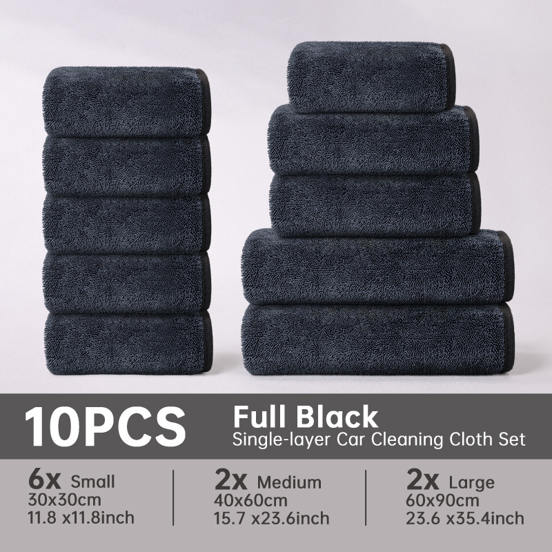 Image of 1300gsm Ultra Fiber Car Cleaning Towel 8/10 Pack Thick Plush Super Absorbent Streak-free Polishing Cloth For Car Exterior Care