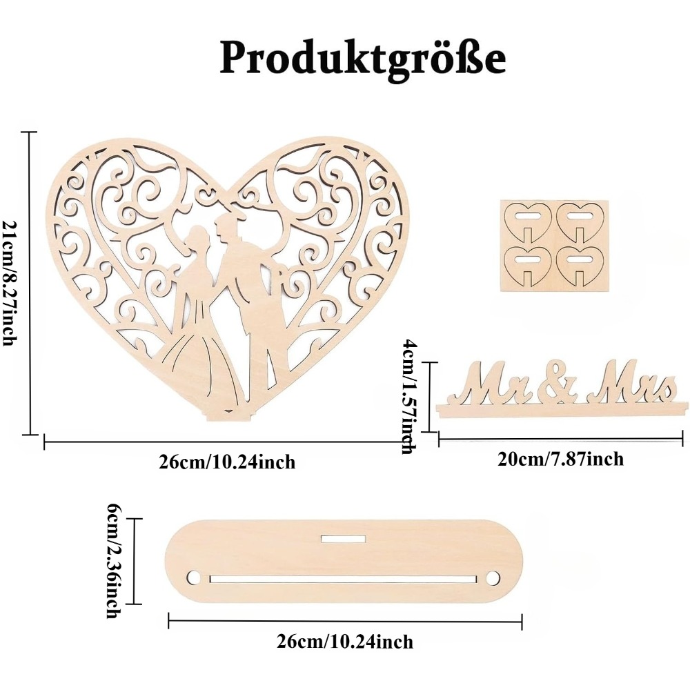1pc Wedding Money - Coin/gift Holder With Names & Date, Elegant Tabletop Wedding, Anniversary Or Birthday For Savings Token Presentation
