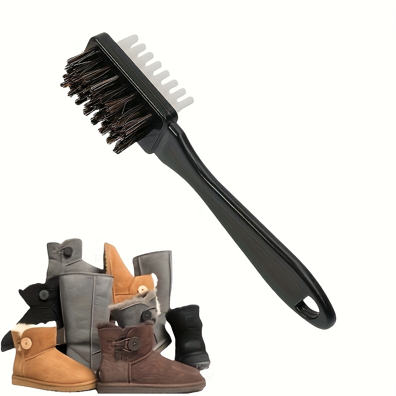 1pc: 2-in-1 Suede And Cowhide Care Brush And Snow Boot Cleaning Brush, Suede Shoe Maintenance And Cleaning Brush, Black And White Version