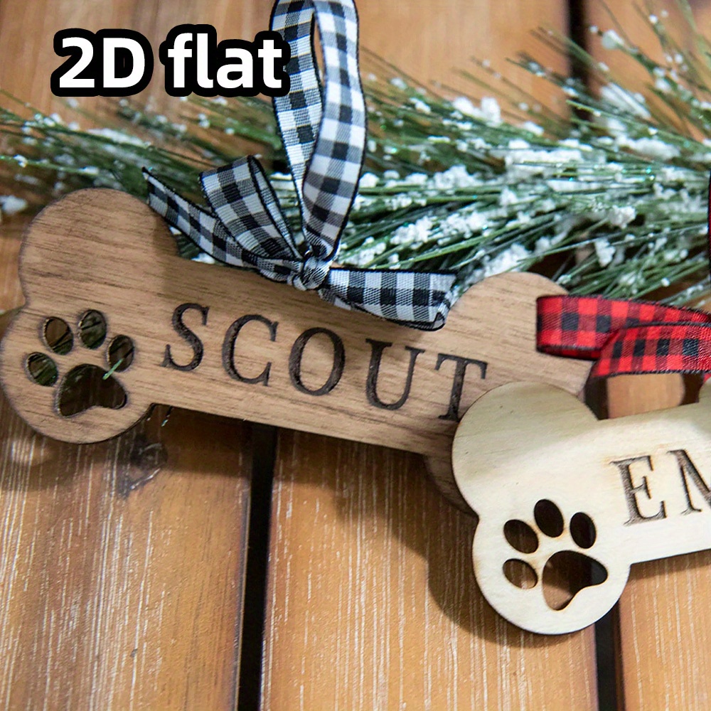 TEMU Ornamento natalizio personalizzato a forma di di cane, Decorazione natalizia in legno, Decorazione per animali domestici