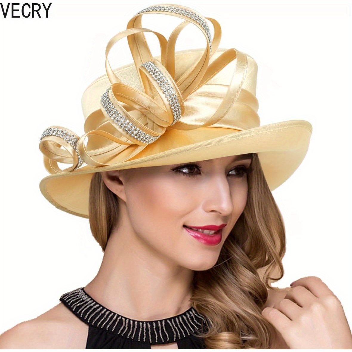 womens derby church hats elegant bridal wedding dress - Temu