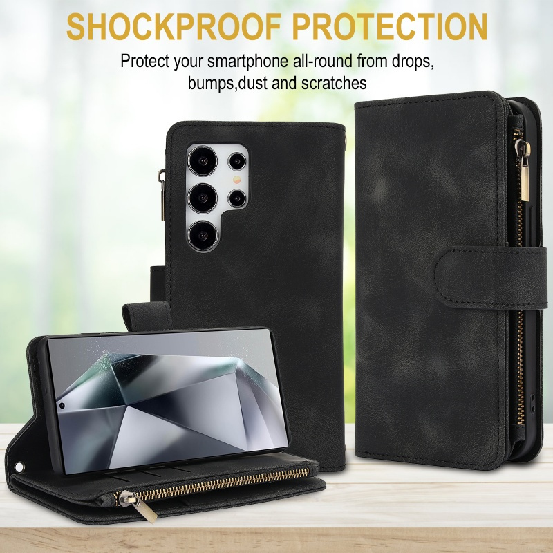 TEMU Phone Case: Business-grade High-end Card Slot Holder Case, Suitable For S25 Cover, S24/23 Full-, S22 Case, S21/20 Fe Protective Cover