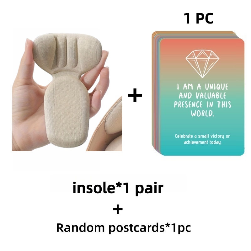 TEMU 1 Pair Of Anti-friction Shoe Insoles + 1 Postcard Of Random Style, Adjustable To Half A Size Smaller Than Normal Size, 2-in-1 High Heel Shoe