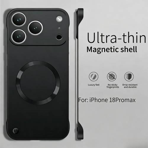 item picture phone case ultra thin bezel less magnetic wireless charging case for iphone 18 pro 17 air 16 15 14 13 12 and pro max