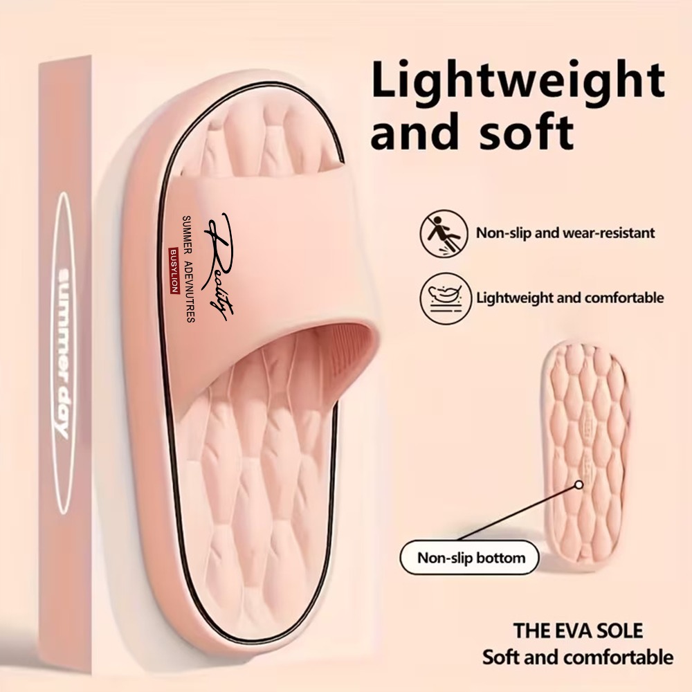 item picture 2026 New Unisex Color Block Slides, Anti-Slip Bathroom And Indoor Home Slippers, Women Shoes