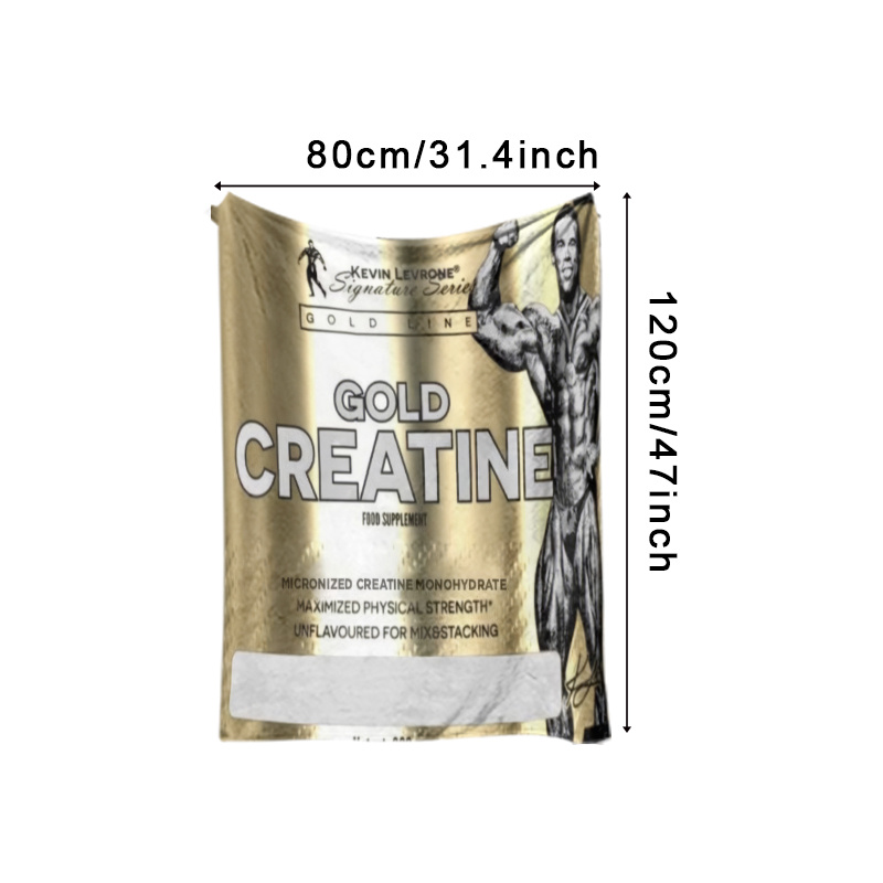 TEMU A Levrone Golden Creatine Themed Design High-definition Printed Nap Blanket, A Warm And Room Sofa Throw, Office Blanket, Sofa Decor, Travel