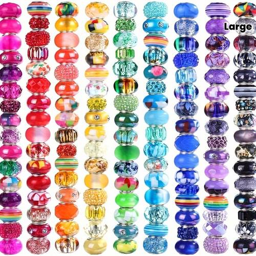 400pcs color random or more less colorful acrylic large hole spacer beads 12mm round suitable large bead hearts handmade bead accessories suitable jewelry making keychains pen decorations bracelets and