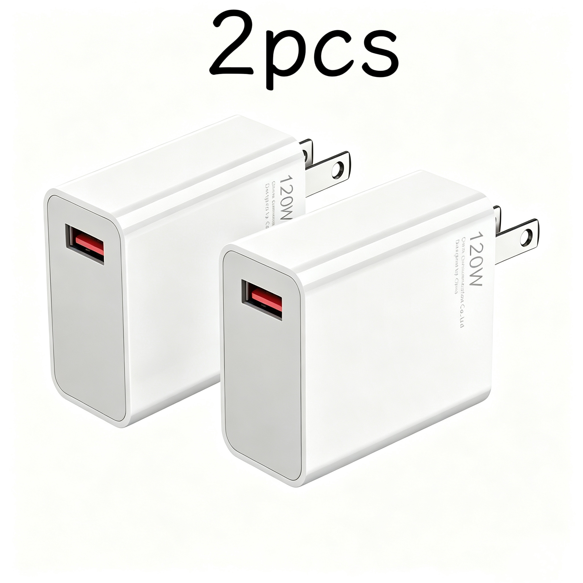 Cargador USB-C de 120W, 2 piezas, cargador rápido de pared, apto para la mayoría de dispositivos de la serie Tipo-C,…: retailer-supplied image