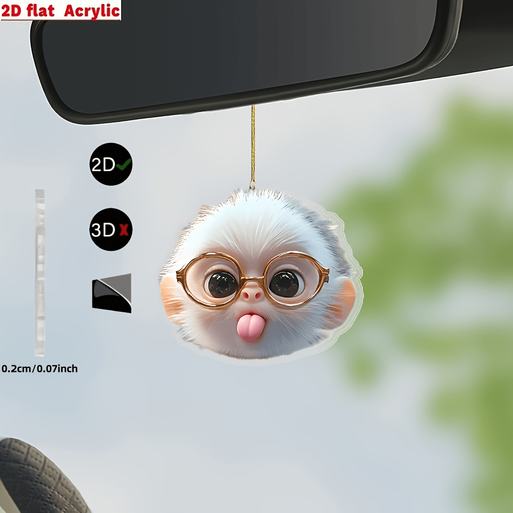 TEMU 2d Flat Cute Monkey Cartoon Animal Acrylic Charm, Suitable For Rearview Mirrors, Keychains, Backpacks And Home Decor, Ideal Gift And Holiday