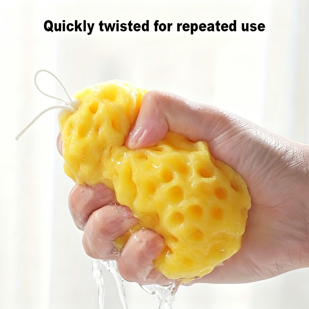 Creative Honeycomb Shape Bath Sponge, Portable Shower Ball