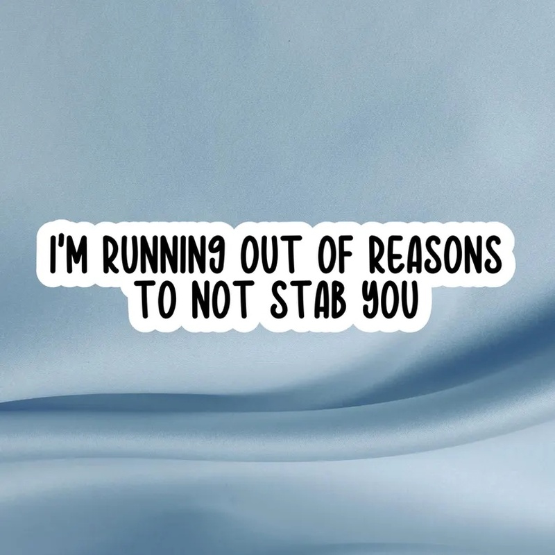 TEMU 2d Flat Sticker-sarcastic-i'm Running -vinyl Sticker-dark Humor