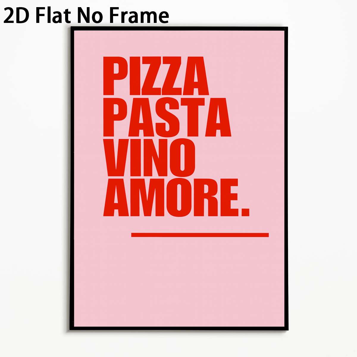E-shop 2D Flach, 1 Stück 2D FLACH Pizza Amore Kunstposter Ungerahmter Leinwanddruck für Küchendekor Restaurantdekor Esszimmerdekor Wohnkultur Geschenk