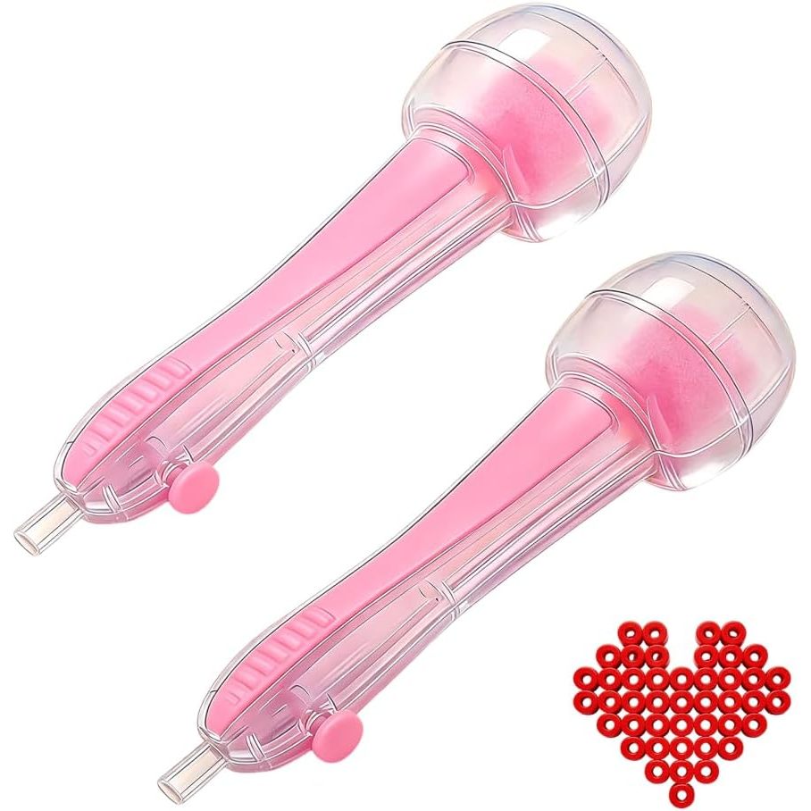 TEMU 2pcs 2.6mm Press Type Pen | Automatic Bead Dispenser With Transparent Storage Tube | Ergonomic Craft Tool For Beginners
