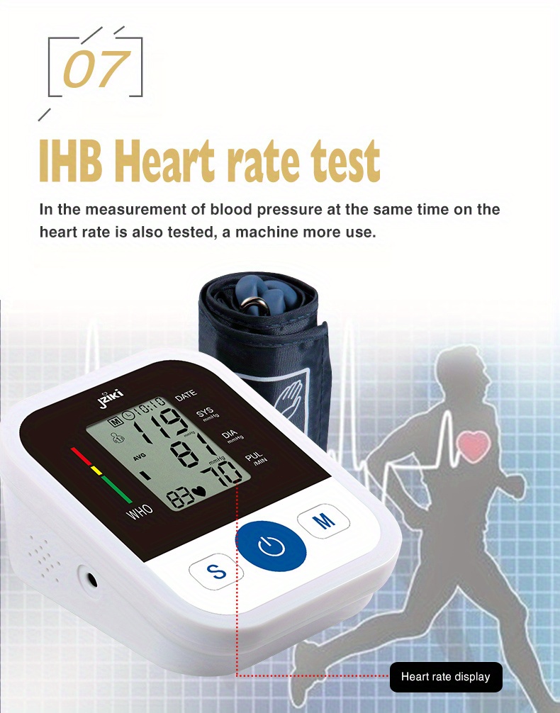 upper arm blood pressure monitor machine kit smart voice broadcast blood pressure cuff 2   99 x 2 sets memory with large lcd display suitable for family parents   during pregnancy ip22 Product details 6