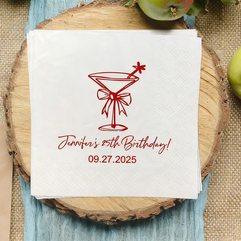TEMU Personalized 30th 40th 50th Birthday Napkins - Custom Name & Age Number, 2-ply Elegant Disposable Milestone Party Decor Suitable For