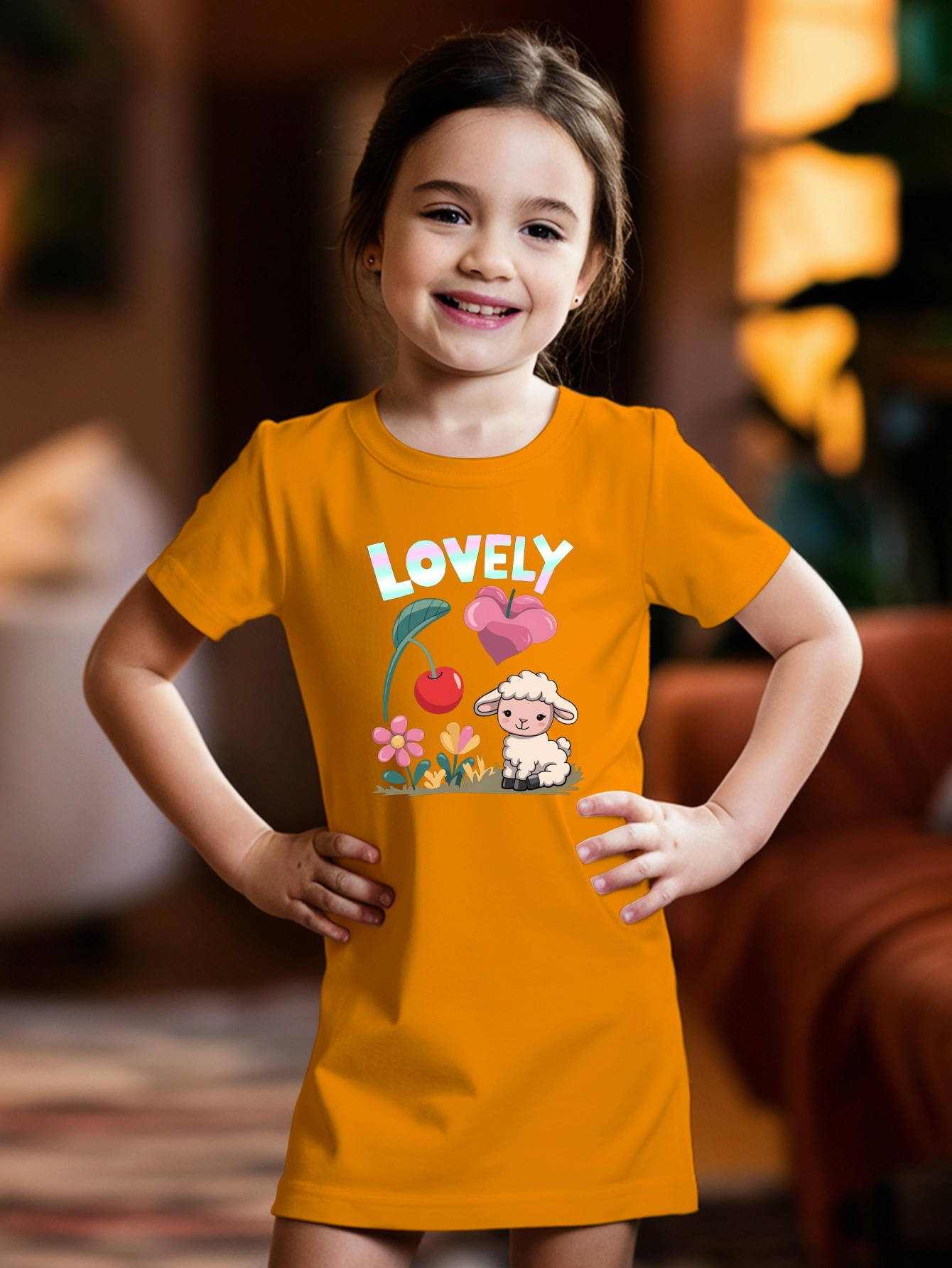 girls red cartoon ice cream print short sleeve t shirt dress - Temu Oman, image size:800x1066